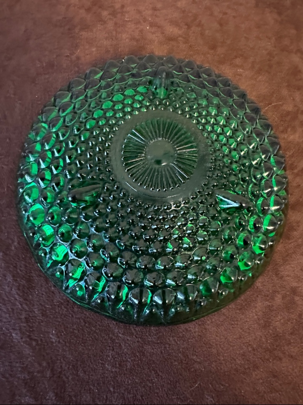 Anchor Hocking Emerald Green Bubble Bowl Candy Dish Depression Glass 6 3/8” - Picture 4 of 8